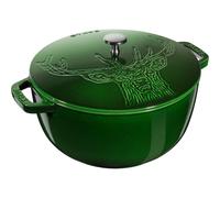 STAUB 26CM CAST Iron French Oven STAG (Drawing) Basil Green LTD.ED