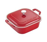STAUB - 40508-636 Ceramics Square Covered Baking Dish, 9x9-inch, Cherry
