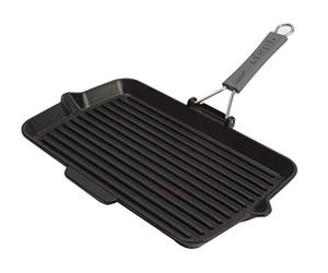 STAUB 40509-343-0 Cast Iron Rectangular Grill Pan, Black, 34 cm