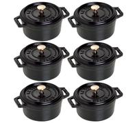 Staub - 6 pcs. set La Cocotte round 10 cm, black, 40511-530 / 19501025
