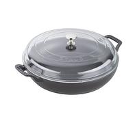 STAUB Braiser with Glass Lid, 3.5-Qt, Matte Black