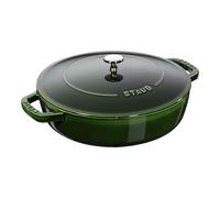 Staub Braisers 24 cm round Cast iron Saute pan Chistera basil-green