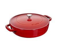 Staub Braisers 28 cm round Cast iron Saute pan Chistera cherry