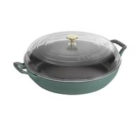 Staub Braisers 30 cm round Cast iron Saute pan with glass lid eucalyptus