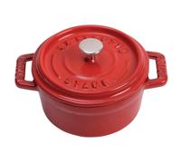 Staub Cast Iron 0.25-qt Mini Round Cocotte - Cherry Made in France