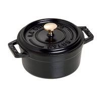 Staub Cast Iron 0.25-qt Mini Round Cocotte - Matte Black Made in France