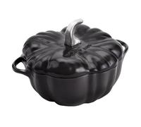 STAUB Cast Iron 3.5-qt Pumpkin Cocotte with Stainless Steel Knob - Black