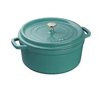 Staub Cast Iron 5.5-qt Round Cocotte - Turquoise, Made in France