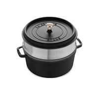 Staub cast iron casserole with steaming basket (24cm) - Black One Size