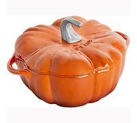 STAUB Cast Iron Dutch Oven 3.5-qt Pumpkin Cocotte with Stainless Steel Knob, Made in France, Serves 3-4, Burnt Orange