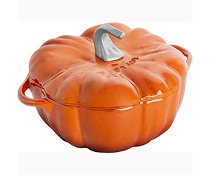 STAUB Cast Iron Dutch Oven 3.5-qt Pumpkin Cocotte with Stainless Steel Knob, Made in France, Serves 3-4, Burnt Orange