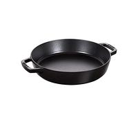 STAUB Cast Iron Frying Pan, 26 cm, 2.2 L, Induction, Made in France | Suitable for All Hob Types, Oven-Safe, Black Enamelled, Black