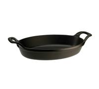 STAUB Cast Iron Oval Baking Dish, 11x8-inch, Black Matte