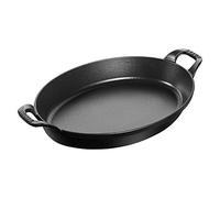 STAUB Cast Iron Oval Roasting Dish, 32 cm, Black