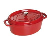 Staub Cast Iron Roaster/Cocotte, Oval 27 cm, 3.2 L, Cherry Red