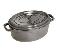 STAUB Cast Iron Roaster/Cocotte, Oval, 37 cm, 8 L, Graphite Grey