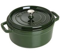 STAUB Cast Iron Roaster/Cocotte, Round, 24 cm, 3.8 L, Basil/Green