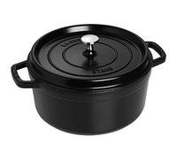 STAUB Cast Iron Roaster/Cocotte, Round, 24 cm, 3.8 L, Black