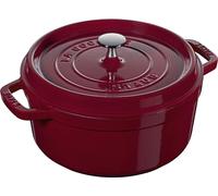 STAUB Cast Iron Roaster/Cocotte, Round, 24 cm, 3.8 L, Bordeaux