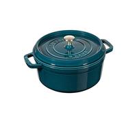 STAUB Cast Iron Roaster/Cocotte, Round, 24 cm, 3.8 L, La Mer