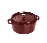 STAUB Cast Iron Roaster/Cocotte, Round, 26 cm, 5 L, Grenadine