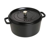 STAUB Cast Iron Roaster/Cocotte, Round, Black, 8.35 L, 30 cm