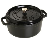 STAUB Cast Iron Roaster/Cocotte, Round, 6.7 L, Black, 28 cm
