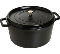 STAUB Cast Iron Roaster/Cocotte, Round, Black, 34 cm, 12.6 L