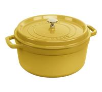 Staub Cast Iron Round Cocotte, Dutch Oven, 5.5-quart, serves 5-6, Made in France, Citron