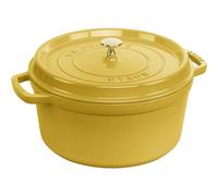 Staub Cast Iron Round Cocotte, Dutch Oven, 7-quart, serves 7-8, Made in France, Citron