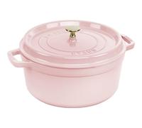 Staub Cast Iron Round Cocotte, Dutch Oven, 7-quart, serves 7-8, Made in France, Peony Pink