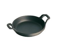STAUB Cast Iron Round Gratin Baking Dish, Black Matte