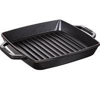 STAUB Cast Iron Square Grill Pan, Black, 23 cm