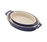 STAUB 40508-632 Oval Baking Dish Set, Ceramic, Dark Blue