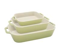 Staub Ceramic 3-pc Rectangular Baking Dish Set - Macaron Pastel Green