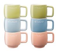 Staub Ceramic Dinnerware 6-pc 3.5 oz. Espresso Cups - Macaron Pastels