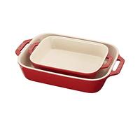 STAUB Ceramic Rectangular Baking Dish Set of 2 Cherry