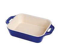 Staub Ceramic Rectangular Gratin Dish, Dark Blue, 7.5" x 6"