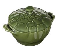 STAUB Ceramics Dutch Oven 16-oz Petite Artichoke Cocotte, Basil