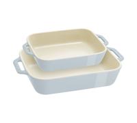 Staub Ceramique 2-pcs rectangular ceramic Ovenware set light blue