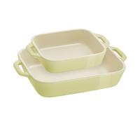 Staub Ceramique 2-pcs rectangular ceramic Ovenware set light green