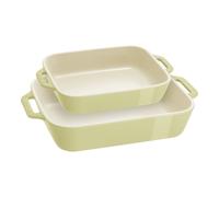 Staub Ceramique 2-pcs rectangular ceramic Ovenware set light green