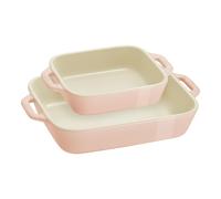 Staub Ceramique 2-pcs rectangular ceramic Ovenware set light pink