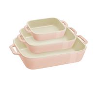 Staub Ceramique 3-pcs rectangular ceramic Ovenware set light pink