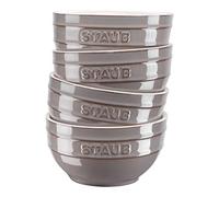 STAUB Ceramique 400ml 4-Piece Cereal Bowls, Serving Bowls, Dessert Bowls, Antique Grey Ceramic, 12 cm