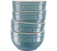 STAUB Ceramique 400ml Cereal Bowls, Serving Bowls, Dessert Bowls, Antique Turquoise, Ceramic, 12 cm, Set of 4