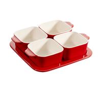 Staub Ceramique 5-pcs square ceramic Appetiser set cherry