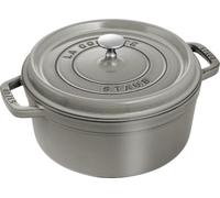 STAUB Cocotte, Cast Iron Casserole 24 cm, 3.8 L, Induction, Made in France | Aroma Rain Lid, Suitable for All Hob Types, Round, Graphite Grey