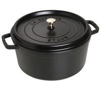STAUB Cocotte, Cast Iron Casserole Dish with Lid, Suitable for All Hob Types Including Induction, Round, 30 cm, 8,35 L, Made in France, Black