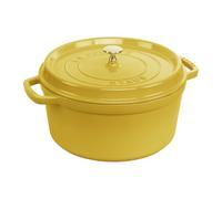 STAUB Enamelled Cast Iron Casserole Dish with Lid, Suitable for All Heat Sources Including Induction, 5 to 7 People, Round, 28 cm, 6.70 L, 7 kg, Lemon